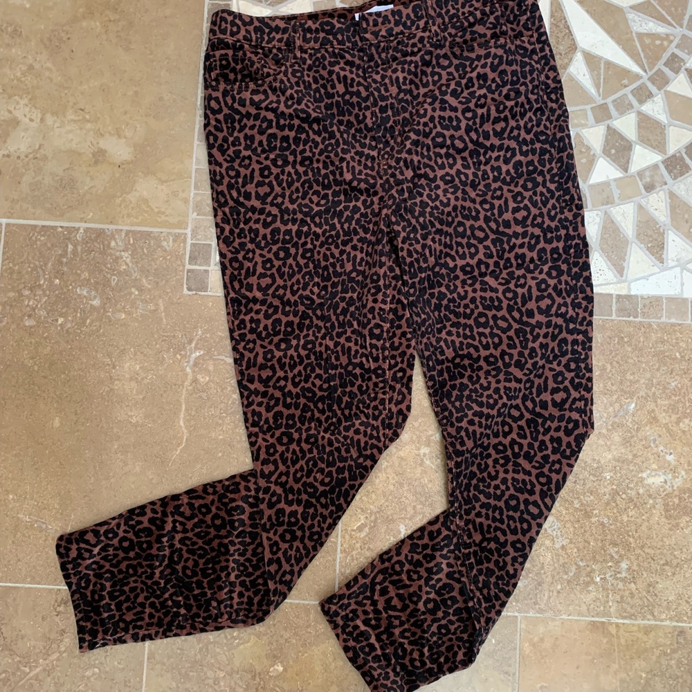 Corduroy LOFT leopard print pants NWOT SZ 31/12 jeans winter pants - Picture 3 of 10